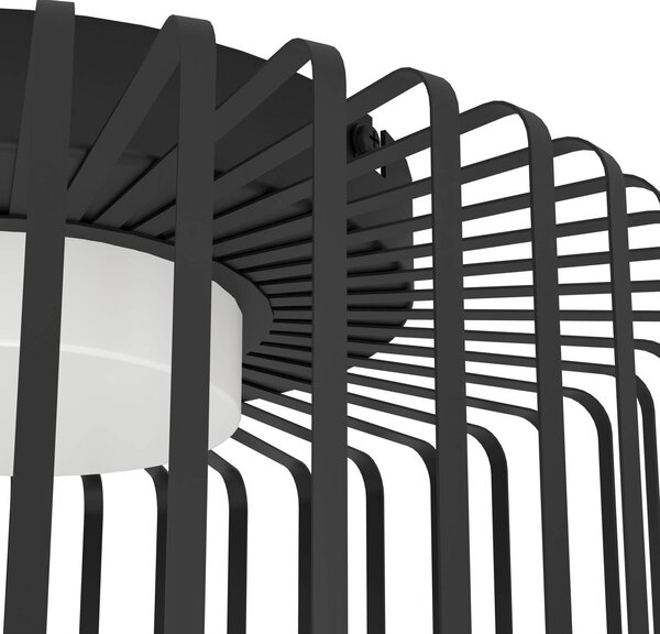 EGLO connect LED mennyezeti lámpa Ginestrone-Z, fekete, alumínium, dimmelhető, Fekete, Nappali / Étkező, fém, Modern