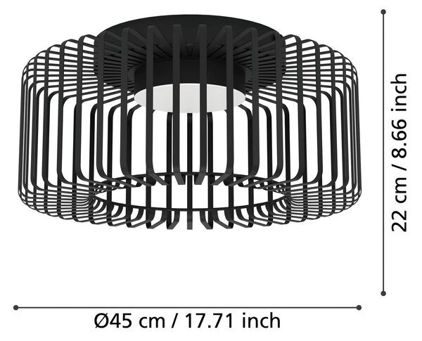 EGLO connect LED mennyezeti lámpa Ginestrone-Z, fekete, alumínium, dimmelhető, Fekete, Nappali / Étkező, fém, Modern