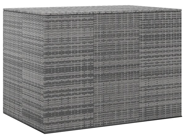 Szürke polyrattan kerti párnatartó doboz 145 x 100 x 103 cm