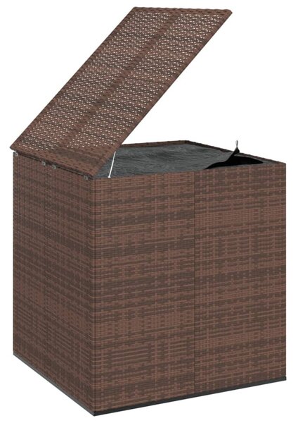 Barna polyrattan kerti párnatartó doboz 100 x 97,5 x 104 cm