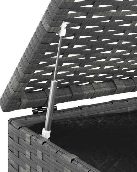 Szürke polyrattan kerti párnatartó doboz 100 x 49 x 103,5 cm