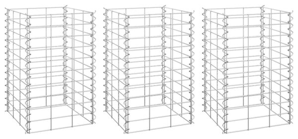 3 db vas gabion magaságyás 30 x 30 x 50 cm