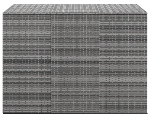 Szürke polyrattan kerti párnatartó doboz 145 x 100 x 103 cm
