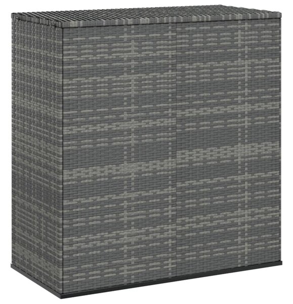 Szürke polyrattan kerti párnatartó doboz 100 x 49 x 103,5 cm