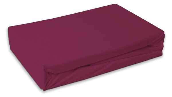 Frottír gumis lepedő gyerekágyhoz PREMIUM 60x120 cm bordó