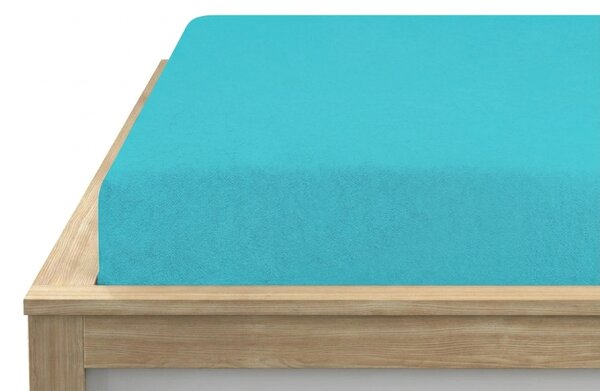 Frottír gumis lepedő PREMIUM türkiz 160x200 cm