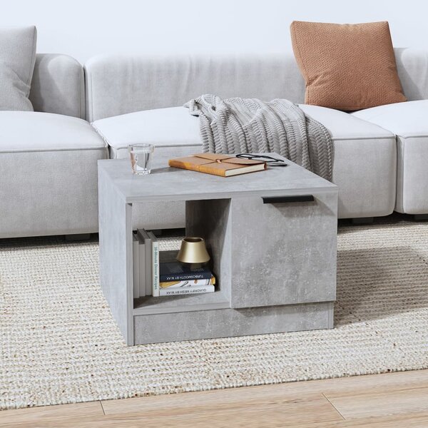 Betonszürke szerelt fa dohányzóasztal 50 x 50 x 36 cm