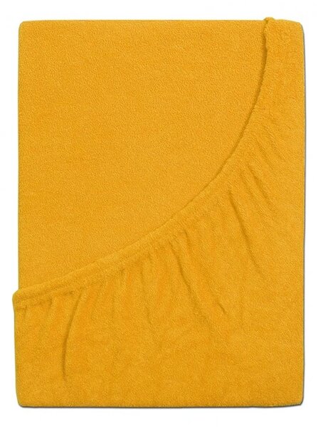 Frottír gumis lepedő gyerekágyhoz PREMIUM 60x120 cm sárga-narancssárga