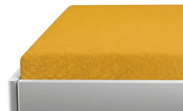 Frottír gumis lepedő gyerekágyhoz PREMIUM 60x120 cm sárga-narancssárga