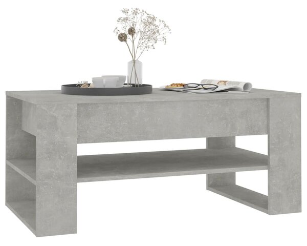 Betonszürke szerelt fa dohányzóasztal 102 x 55 x 45 cm