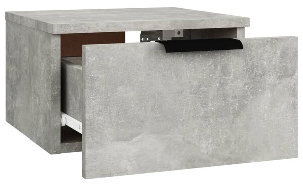2 db betonszürke falra szerelhető éjjeliszekrény 34x30x20 cm