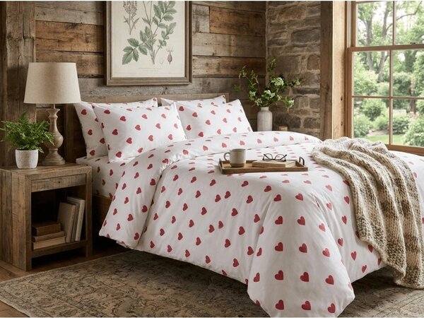 Pamut ágynemű HEART CHARM fehér, 100% pamut Ágyneműhuzat mérete: 70 x 90 cm | 140 x 200 cm