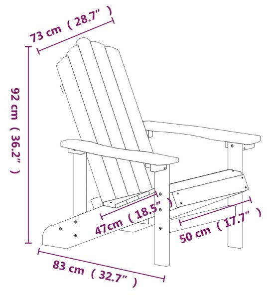 Barna HDPE kerti adirondack szék