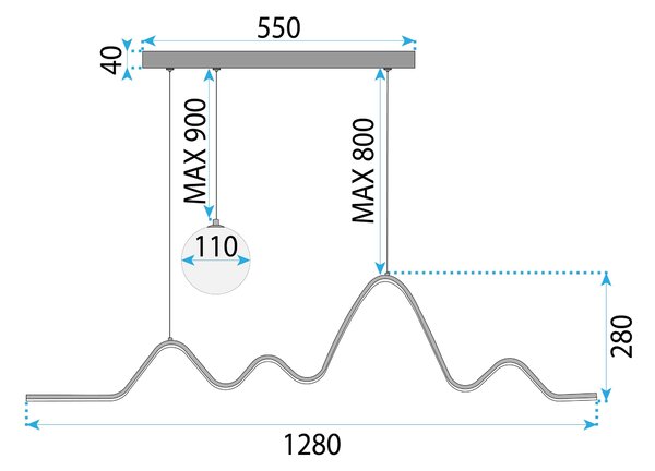 LED Lámpa LHJ033-CP BLACK