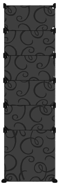 Fekete polipropilén cipőtartó 94 x 37 x 125 cm