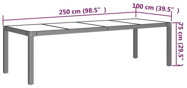9 részes szürke kültéri polyrattan étkezőszett párnákkal