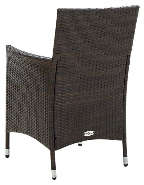 4 db barna polyrattan kerti szék párnával