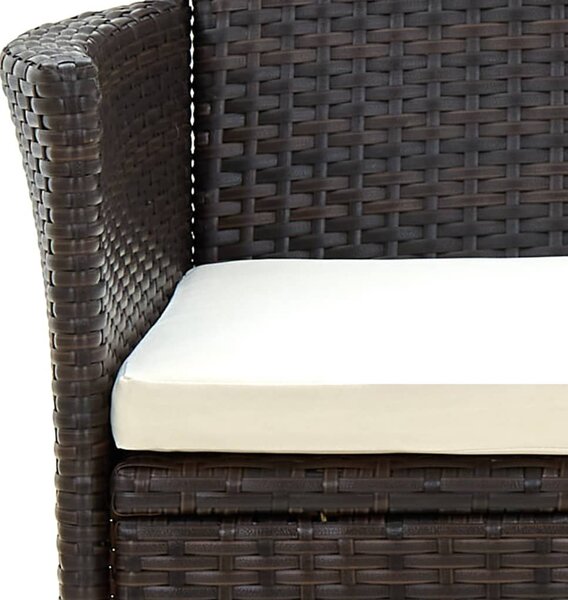 4 db barna polyrattan kerti szék párnával