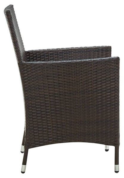 4 db barna polyrattan kerti szék párnával