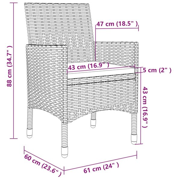 7 részes szürke polyrattan kültéri étkezőgarnitúra párnákkal