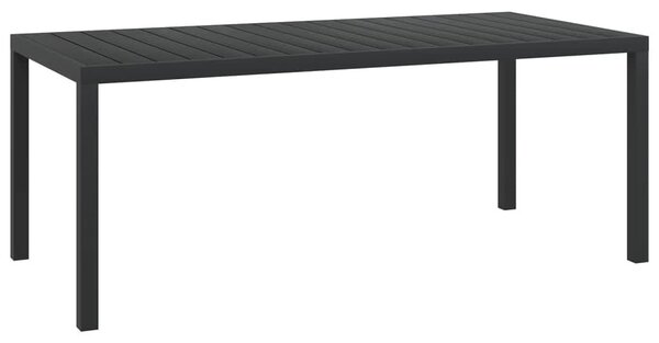9 részes fekete polyrattan kerti étkezőgarnitúra párnákkal