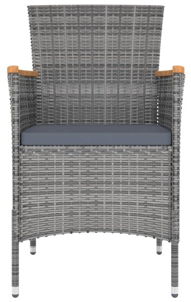 4 db szürke kerti polyrattan étkezőszék