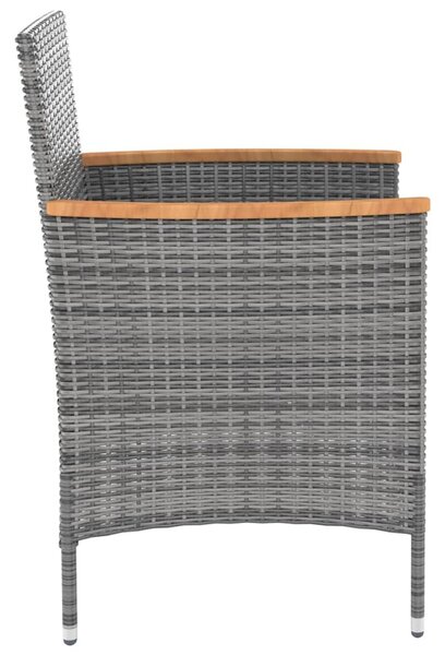 4 db szürke kerti polyrattan étkezőszék
