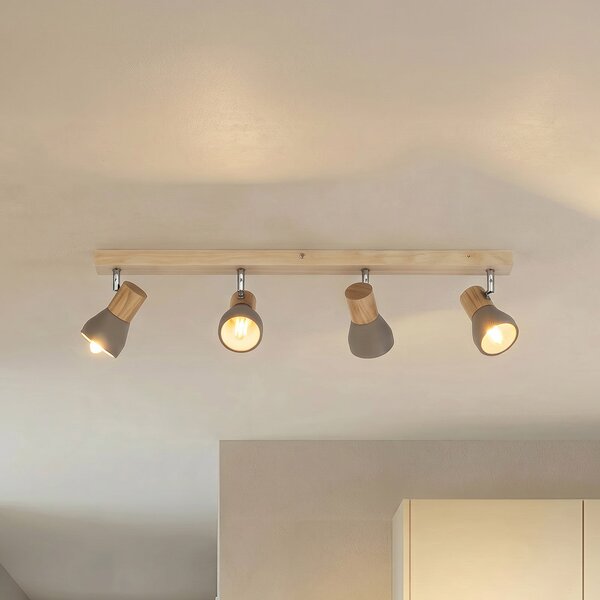 Mennyezeti Lámpa Lindby, Filiz, dimmable, Szürke, Hálószoba, Beton, Skandináv