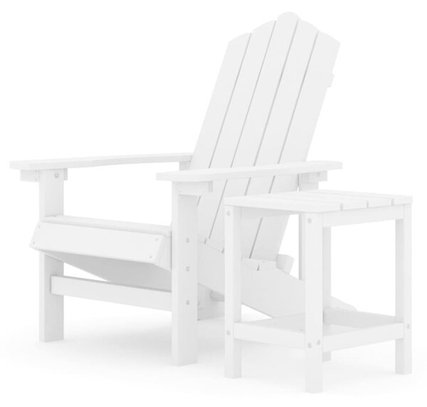 Fehér HDPE kerti adirondack szék asztallal