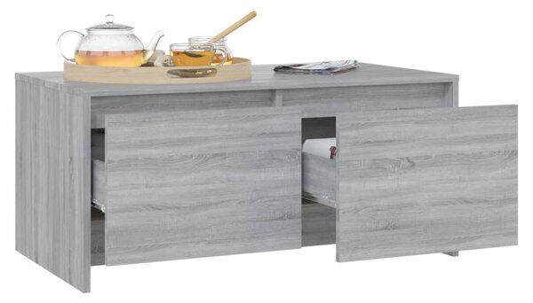 Szürke sonoma szerelt fa dohányzóasztal 90x50x41,5 cm