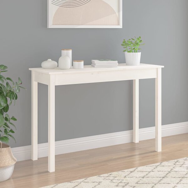 Fehér tömör fenyőfa tálalóasztal 110 x 40 x 75 cm