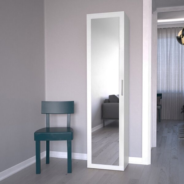 Drohmo Duo tükrös szekrény, 50x180x35 cm, fehér