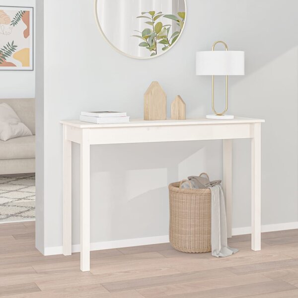 Fehér tömör fenyőfa tálalóasztal 110 x 40 x 75 cm