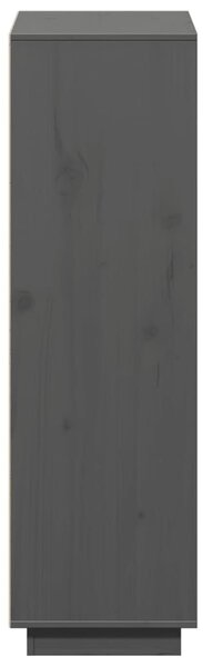 Szürke tömör fenyőfa magasszekrény 110,5x35x117 cm