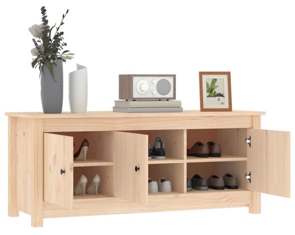 Tömör fenyőfa cipősszekrény 110 x 38 x 45,5 cm