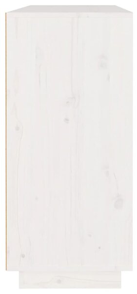 Fehér tömör fenyőfa tálalószekrény 110 x 34 x 75 cm