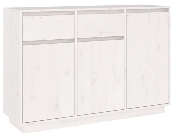 Fehér tömör fenyőfa tálalószekrény 110 x 34 x 75 cm