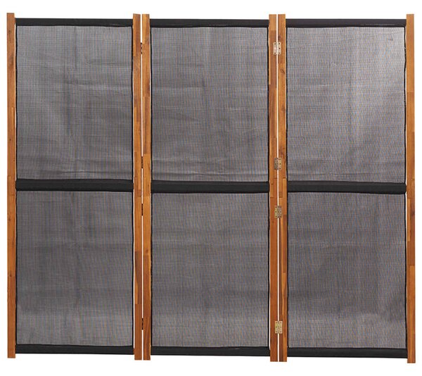 Fekete 3 paneles térelválasztó 210 x 180 cm