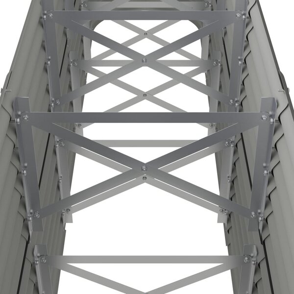 Szürke horganyzott acél kerti magaságyás 224x40x68 cm