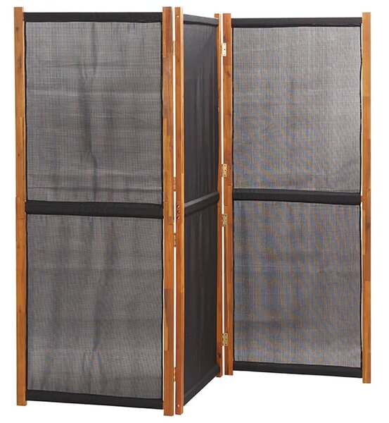 Fekete 3 paneles térelválasztó 210 x 180 cm