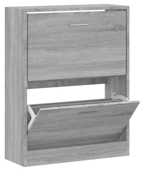 Szürke sonoma színű szerelt fa cipősszekrény 63x24x81 cm