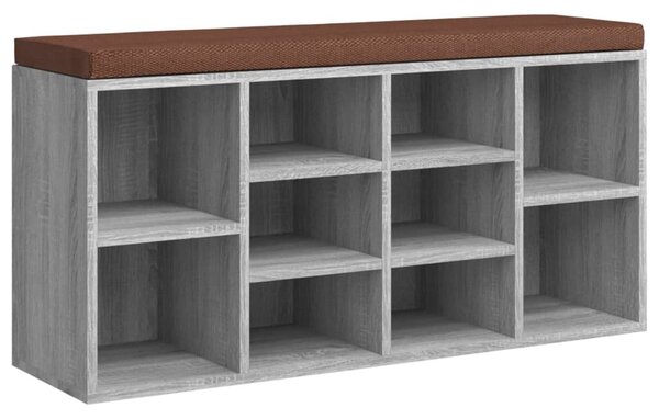 Szürke sonoma színű cipőtároló pad 103 x 30 x 48 cm