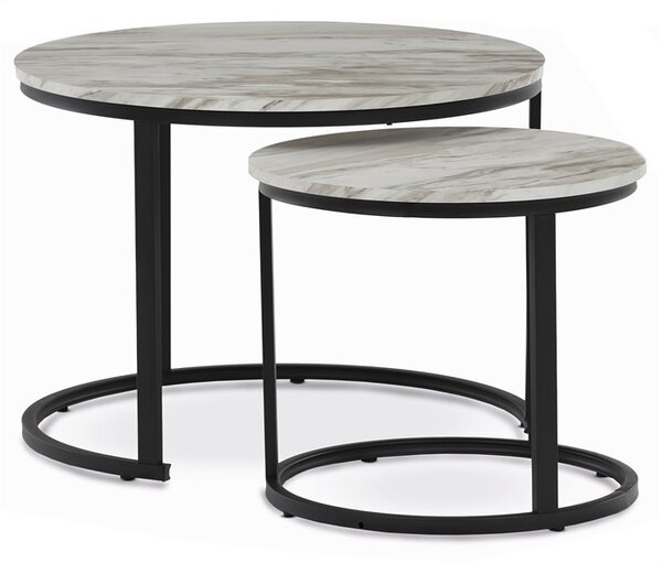 Dohányzóasztal 70 × 70 × 51 cm, MDF, márvány CT-X7122 WT