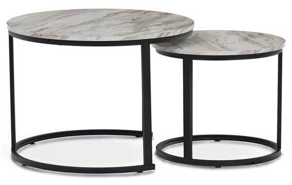 Dohányzóasztal 70 × 70 × 51 cm, MDF, márvány CT-X7122 WT