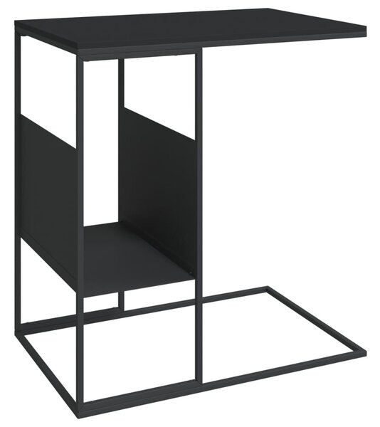 Fekete szerelt fa kisasztal 55x36x59,5 cm