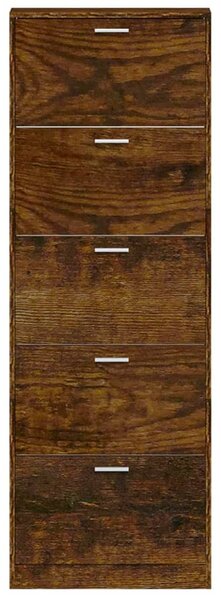 Füstös tölgy színű szerelt fa cipősszekrény 59 x 17 x 169 cm
