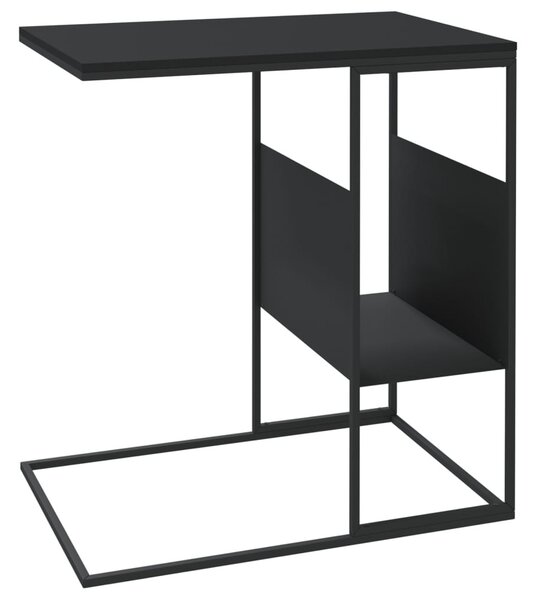 Fekete szerelt fa kisasztal 55x36x59,5 cm