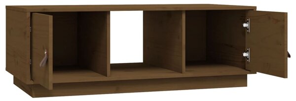 Mézbarna tömör fenyőfa dohányzóasztal 100 x 50 x 35 cm