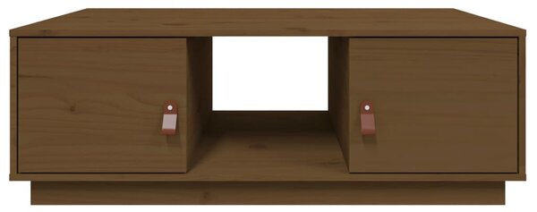 Mézbarna tömör fenyőfa dohányzóasztal 100 x 50 x 35 cm