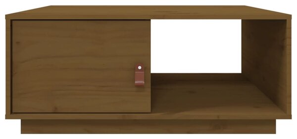 Mézbarna tömör fenyőfa dohányzóasztal 80x50x35,5 cm